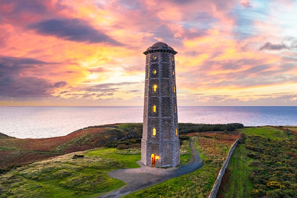 Wicklow Head Lighthouse at sunrise